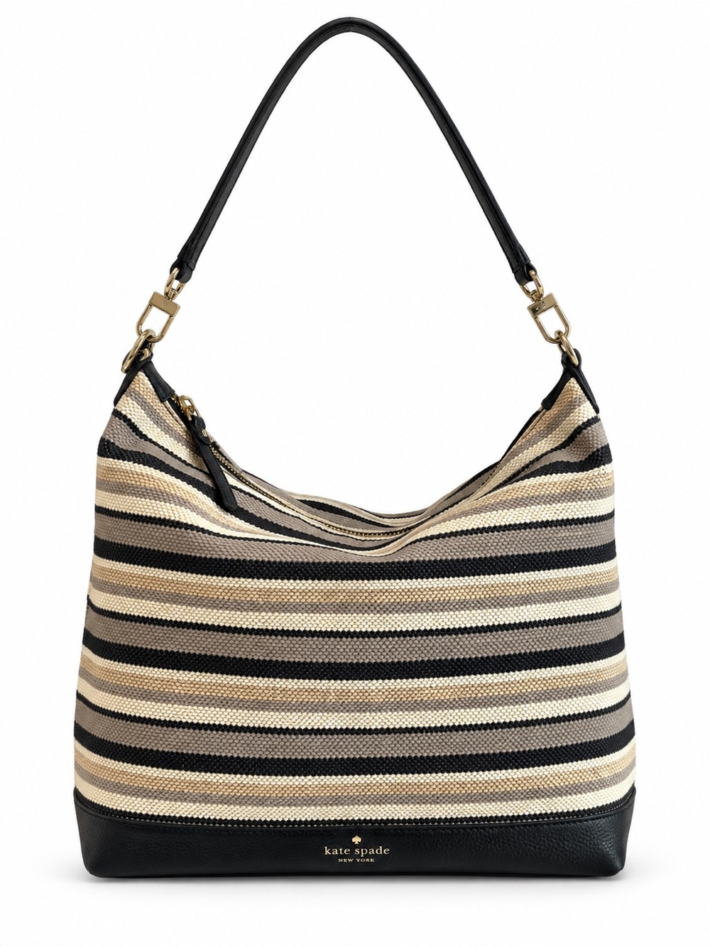 Kate Spade Striped Woven Hobo Shoulder Bag